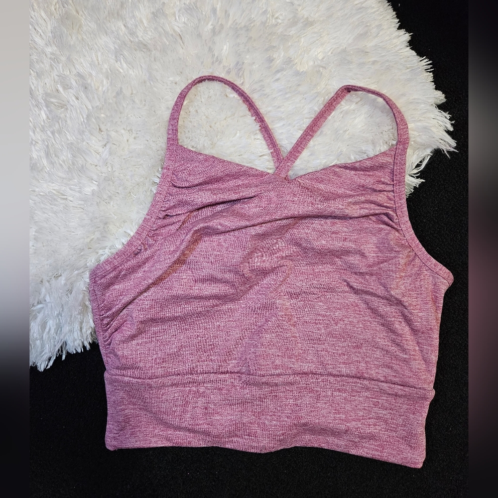 Manduka S sports bra criss cross back EUC Pink